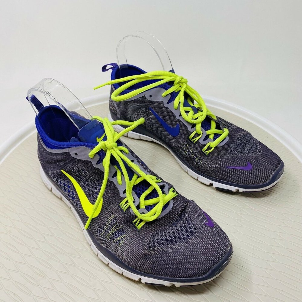 Nike Free TR Trainer Fit 4.0 Women’s Size 9 Grey Purple Lime Sneakers Shoes